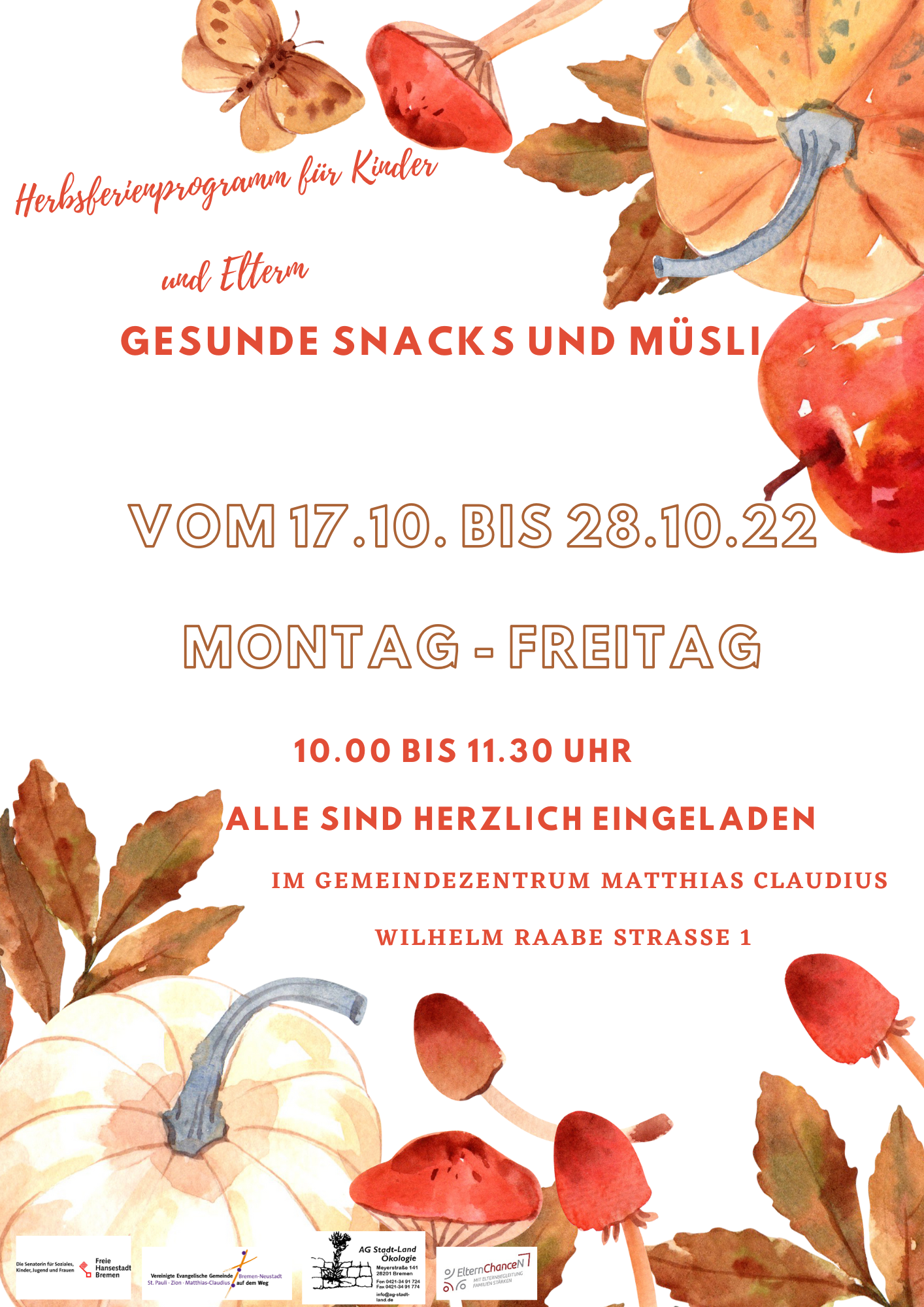 GESUNDE SNACKS UND MÜSLI |17.10 – 28.10