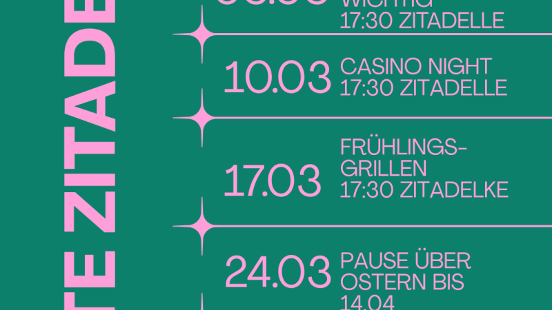 Die rote Zitadelle | Termine im März